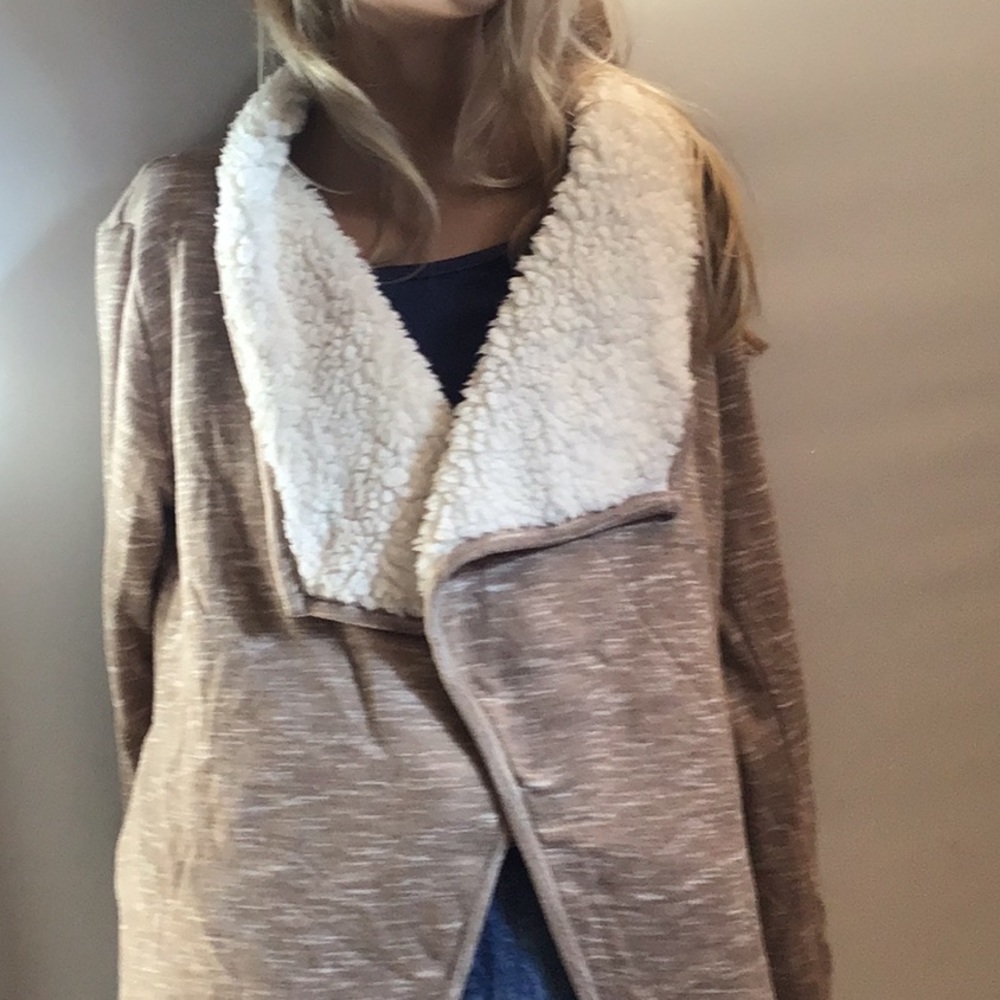 GreenTea Tan and Cream Teddy Jacket